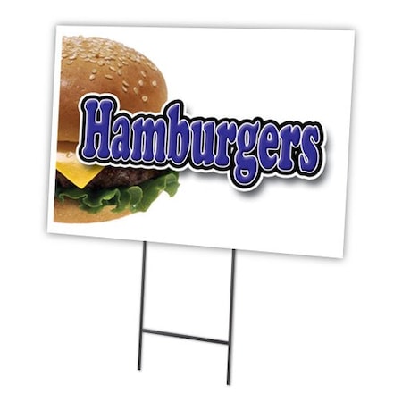 Hamburger Yard Sign & Stake Outdoor Plastic Coroplast Window